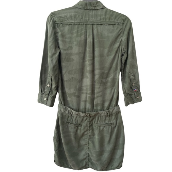 Etienne Marcel Military Green Lyocell Tunic Mini Dress - Picture 3 of 8
